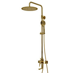 Душевая система WasserKraft Sauer 7100 с верхним душем с лейкой с изливом золото (A17101) - фото 1