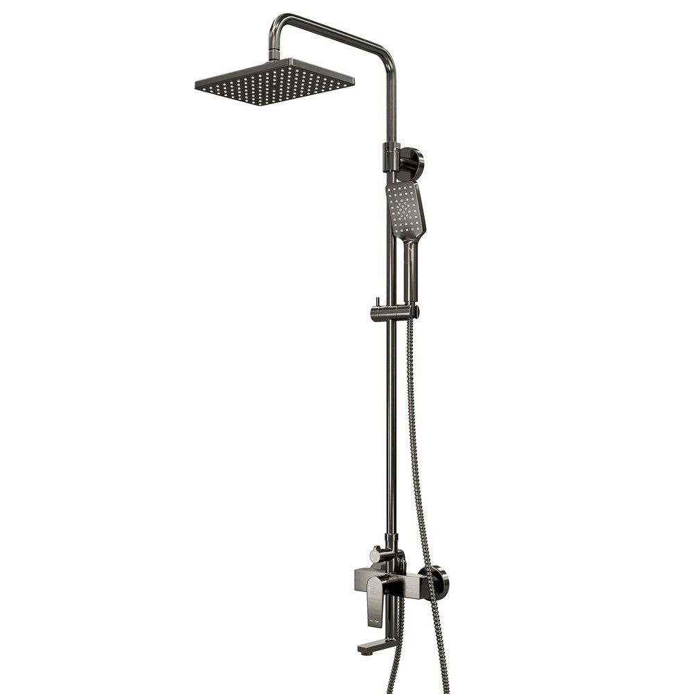 Душевая система WasserKraft Wiese 8400 с верхним душем с лейкой с изливом черная (A18401)