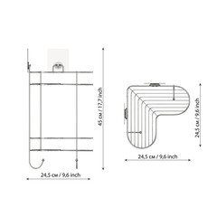 Полка для ванной Kleber Lite угловая двухъярусная с крючками 240х240х425 мм металл/силикон хром (KLE-LT083) - фото 2
