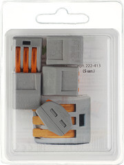 Клемма на 3 провода Wago 222-413 0,08-2,5 кв. мм с рычажками без пасты (5 шт.) - фото 5