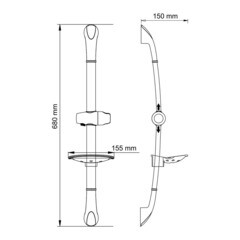 Душевой комплект WasserKraft со стойкой с мыльницей хром (A006) - фото 3
