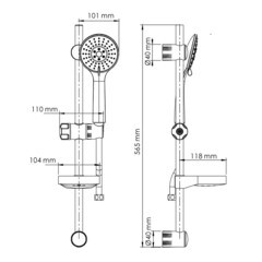 Душевой комплект WasserKraft с лейкой со стойкой хром (A005) - фото 3