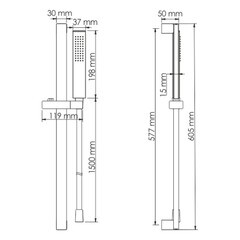 Душевой комплект WasserKraft с лейкой со стойкой хром (A143) - фото 3