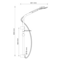 Душевой комплект WasserKraft с лейкой со стойкой хром (A044) - фото 2