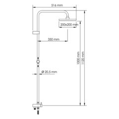 Душевой комплект WasserKraft Isar с верхним душем бронза (A041) - фото 2