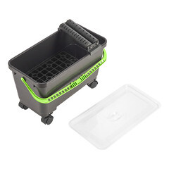 Ведро для мойки плитки пластиковое Wenzo с отжимным роликом и сеткой для губки 24 л - фото 2