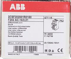 УЗО ABB S F202 16А 1P+N тип AC 10 мА 10 кА (2CSF202001R0160) - фото 4