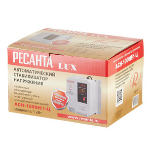 Стабилизатор напряжения Ресанта АСН-1000 Н/1-Ц Lux однофазный 220 В 0,83 кВА релейный навесной — купить в Архангельске: цены, характеристики, отзывы и фото в интернет-магазине Петрович.