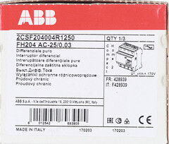 УЗО ABB SH FH204 25А 3P+N тип AC 30 мА 10 кА (2CSF204004R1250) - фото 3