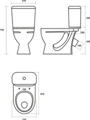 Унитаз-компакт Sanita Стандарт с косым выпуском с сиденьем дюропласт микролифт белый (SDTSACC01030712) - фото 2