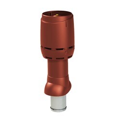 Вентиляционный выход вытяжки Vilpe d125 500 мм красный RR 29 изолированный с колпаком