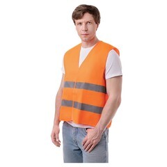 Жилет сигнальный светоотражающий 52-56 оранжевый - фото 2