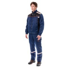 Костюм мужской рабочий Сириус Практик-1 52-54 рост 182-188 см темно-синий/черный - фото 7