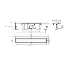 Лоток душевой АНИ пласт Мол с комбинированным затвором 62х450 мм d50 мм цельнометаллический (TLZ2045) - фото 6