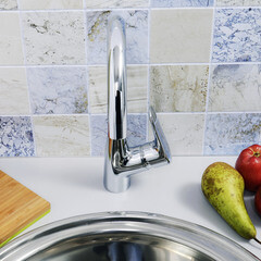 Смеситель для кухни WasserKraft Vils хром с высоким изливом однорычажный (5607) - фото 2