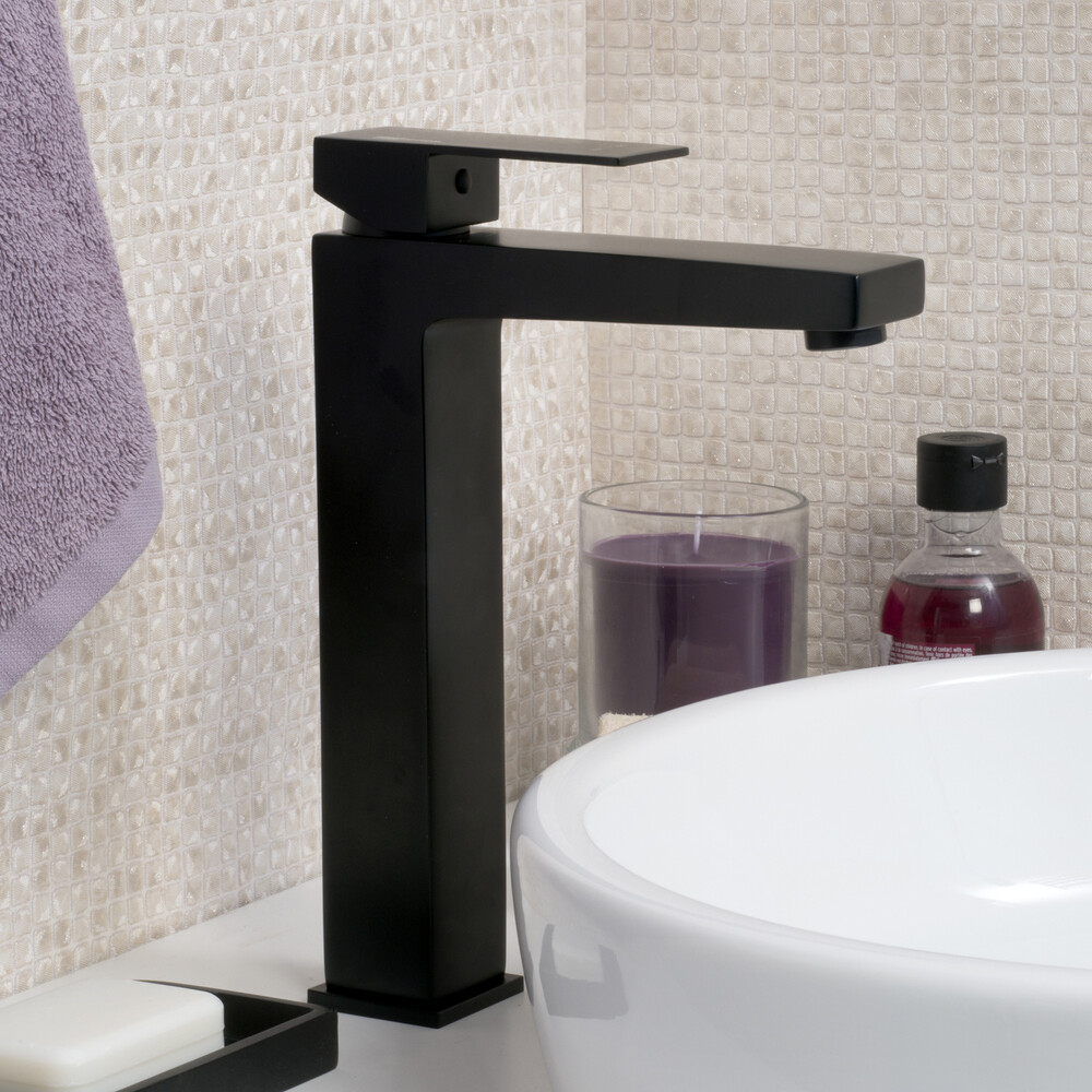 Смеситель для раковины высокий WasserKraft Abens однорычажный черный (2003H)