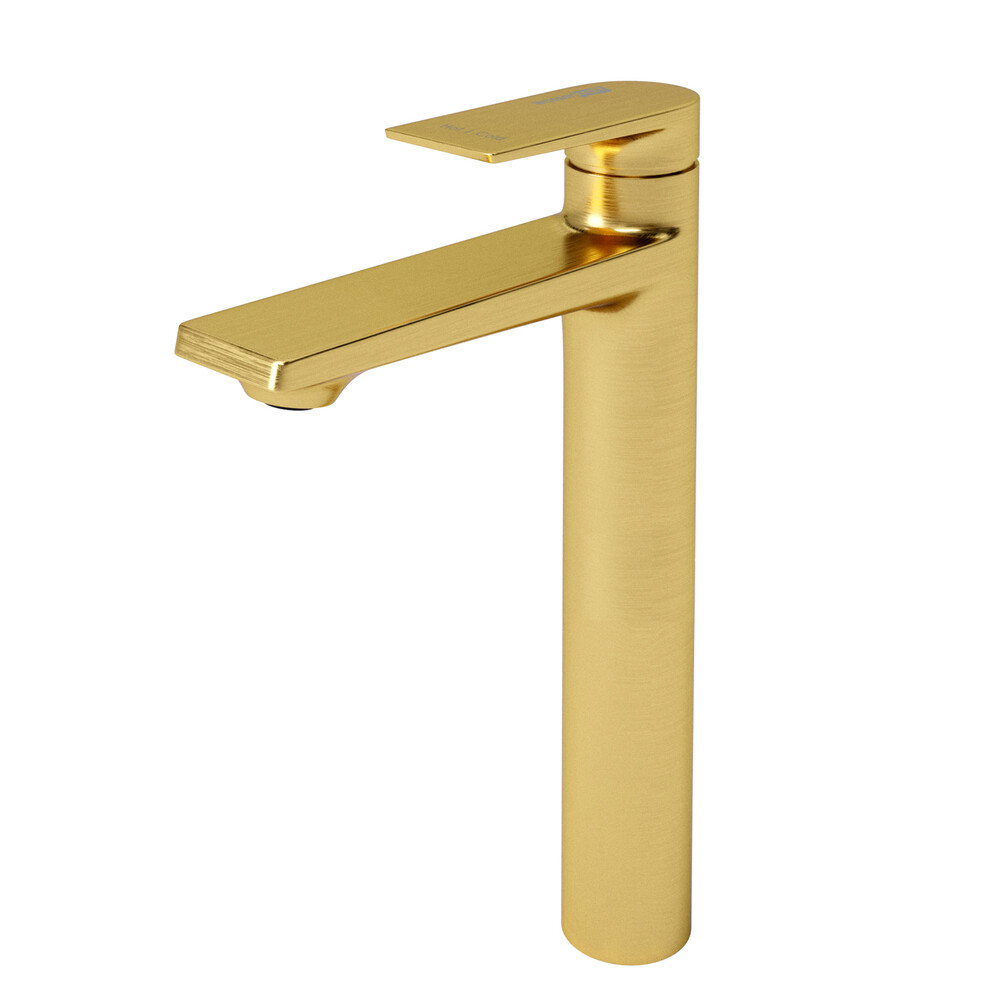 Смеситель для раковины высокий WasserKraft Aisch однорычажный золото (5503H)