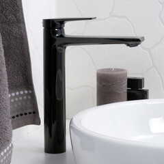 Смеситель для раковины высокий WasserKraft Glan однорычажный черный (6603H) - фото 2