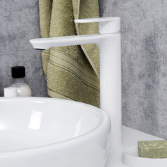 Смеситель для раковины высокий WasserKraft Mindel однорычажный белый (8503H) - фото 2