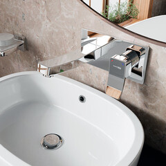 Смеситель для раковины встраиваемый WasserKraft Aller однорычажный со скрытой частью в комплекте хром (10630) - фото 3