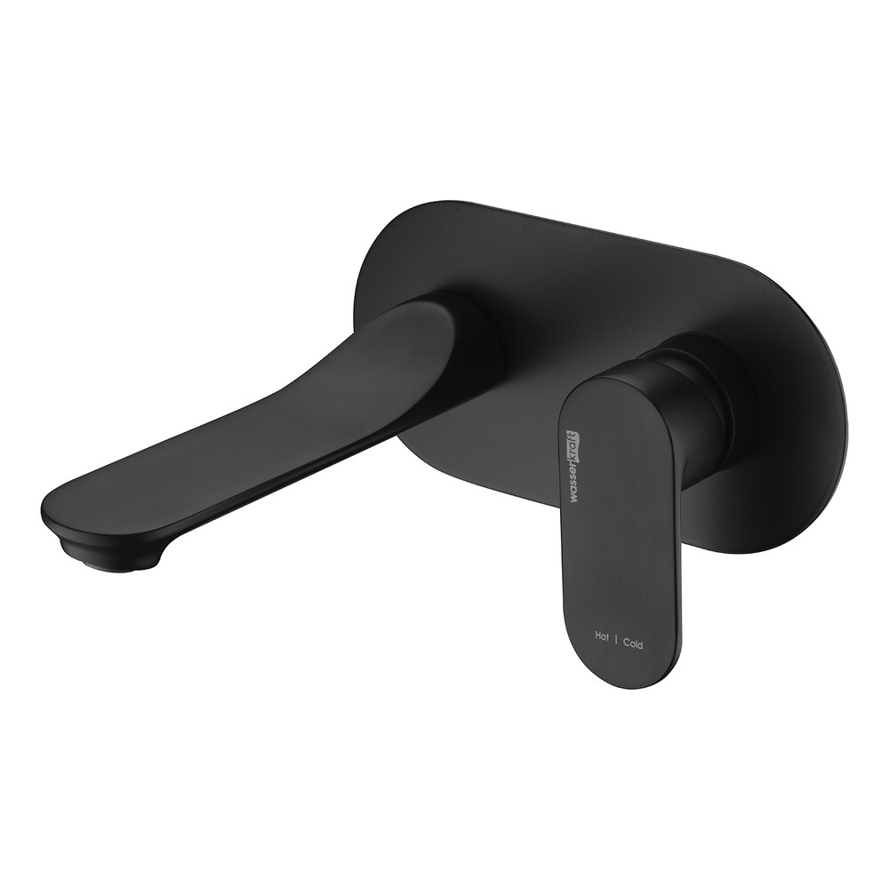 Смеситель для раковины встраиваемый WasserKraft Elbe однорычажный со скрытой частью в комплекте черный (7430)