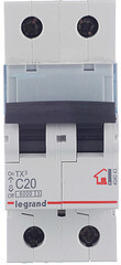 Автоматический выключатель модульный Legrand TX3 2P 20А тип C 6 кА 230/400 В (404043) - фото 6