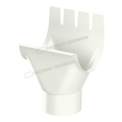 Воронка желоба Grand System металлическая d125/90 мм белая