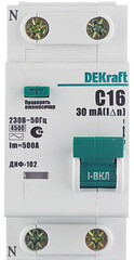 Автомат дифференциальный Dekraft ДИФ-102 16А 1P+N тип AC 30 мА 4,5 кА (16003DEK) - фото 7