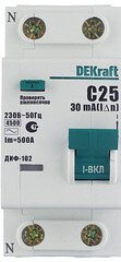 Автомат дифференциальный Dekraft ДИФ-102 25А 1P+N тип AC 30 мА 4,5 кА (16005DEK) - фото 4