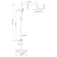 Душевая система WasserKraft с верхним душем с лейкой с термостатом хром (A15502) - фото 7