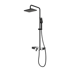 Душевая система WasserKraft Abens 2000 с верхним душем с лейкой с изливом черная (A11401)