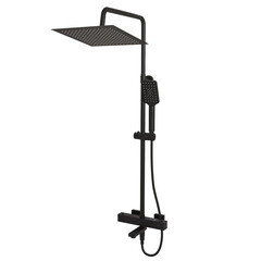 Душевая система WasserKraft Abens 2000 с верхним душем с лейкой с изливом черная (A29901)