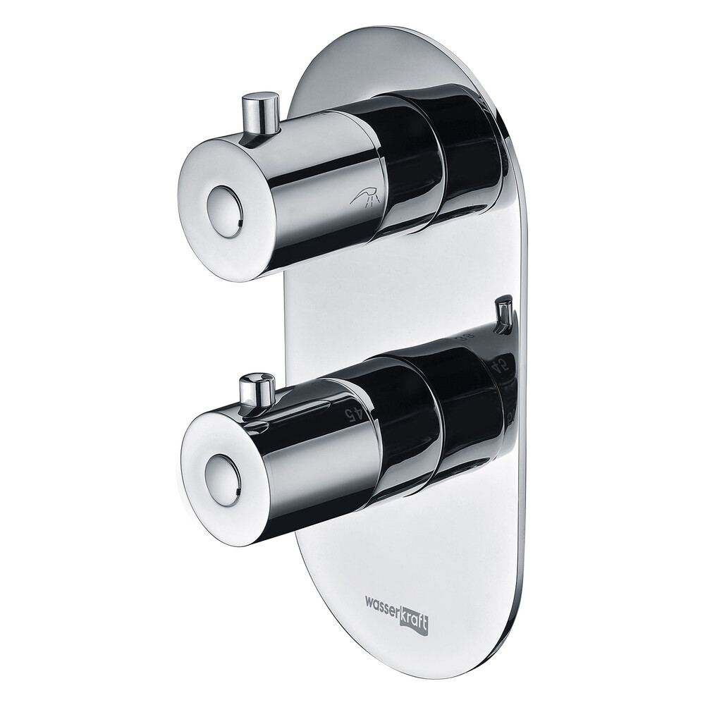 Изображение товара Смеситель термостатический для душа без излива WasserKraft Berkel 4800 с переключателем без лейки (4833)