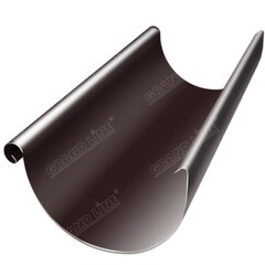 Желоб водосточный Grand Line металлический d125 мм 3 м шоколад RAL 8017