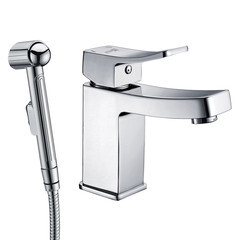 Смеситель для раковины с гигиеническим душем WasserKraft Aller однорычажный хром (1068)