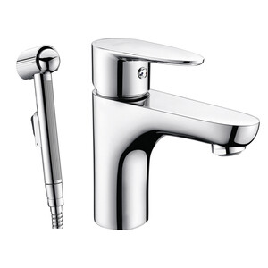 Смеситель для раковины с гигиеническим душем WasserKraft Leine хром ...