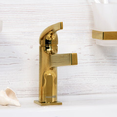 Смеситель для раковины WasserKraft Sauer однорычажный золото (7103) - фото 3