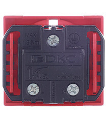 Розетка для кабель-канала DKC Viva красная со шторками 2 модуля (45015) - фото 5