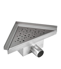 Изображение товара Трап душевой горизонтальный Ore Т2 с гидрозатвором 250х250х355 мм d40 мм решетка из нержавеющей стали