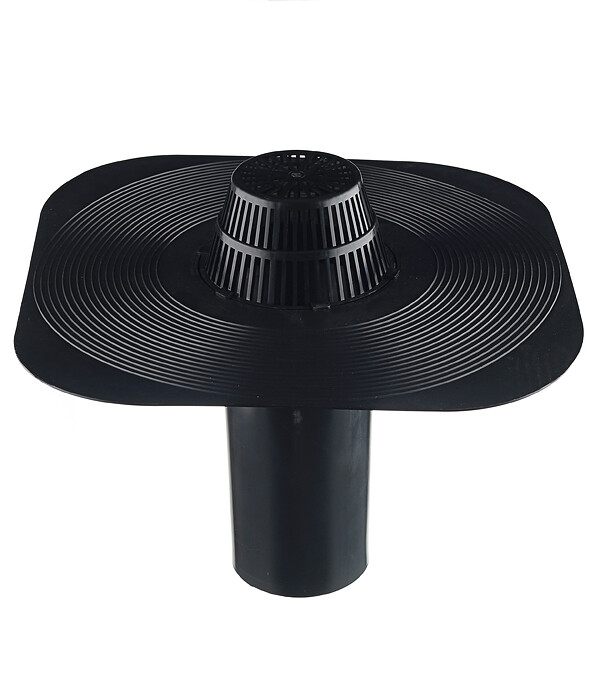 Изображение товара Воронка Поливент Ультра d110 мм для плоской кровли черная надежное водоотведение