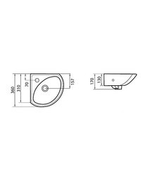 Раковина-мини Sanita Beep 36 см угловая подвесная белая (VERSAWB01) - фото 10