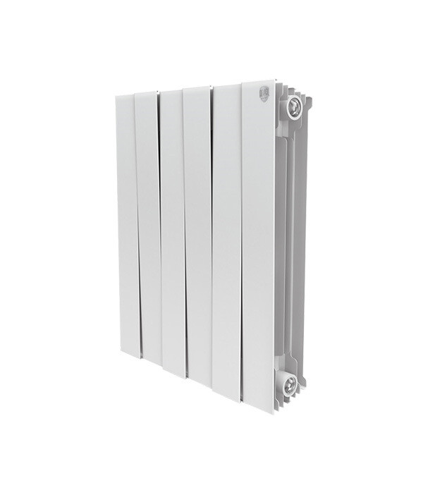 Изображение товара Биметаллический радиатор Royal Thermo Piano Forte 6 секций 1 дюйм боковое подключение белый
