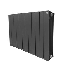Изображение товара Радиатор биметаллический Royal Thermo Piano Forte 500 мм 12 секций 1" боковое подключение 591х960 мм черный