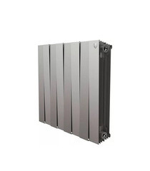 Изображение товара Радиатор биметаллический Royal Thermo Piano Forte 500 мм 8 секций 1" боковое подключение 591х640 мм серый