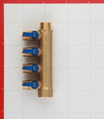 Коллектор Tiemme 3/4 ВР(г) х 4 выхода 1/2 НР(ш) ЕК х 3/4 НР(ш) с шаровыми кранами (1820039/1820016) - фото 4