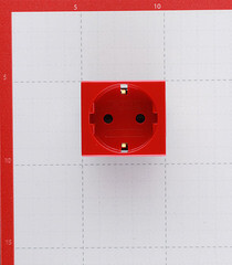 Розетка для кабель-канала DKC Viva красная со шторками 2 модуля (45015) - фото 3