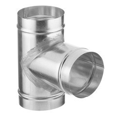 Тройник для круглых воздуховодов d100 мм 90° оцинкованный - фото 1