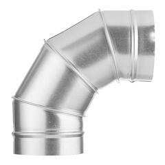Отвод для круглых воздуховодов d100 мм на 90° оцинкованный - фото 2
