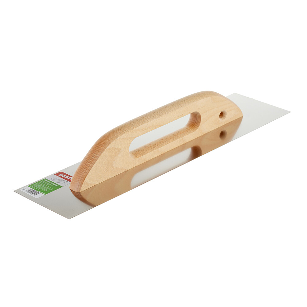 Изображение товара Гладилка плоская Wenzo 480х130 мм для клея и штукатурки с деревянной ручкой