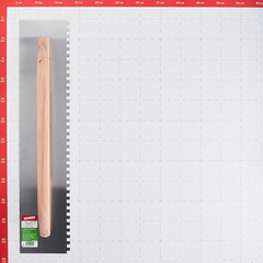 Гладилка зубчатая Wenzo 580х130 мм зуб 8х8 мм для клея с деревянной ручкой - фото 2